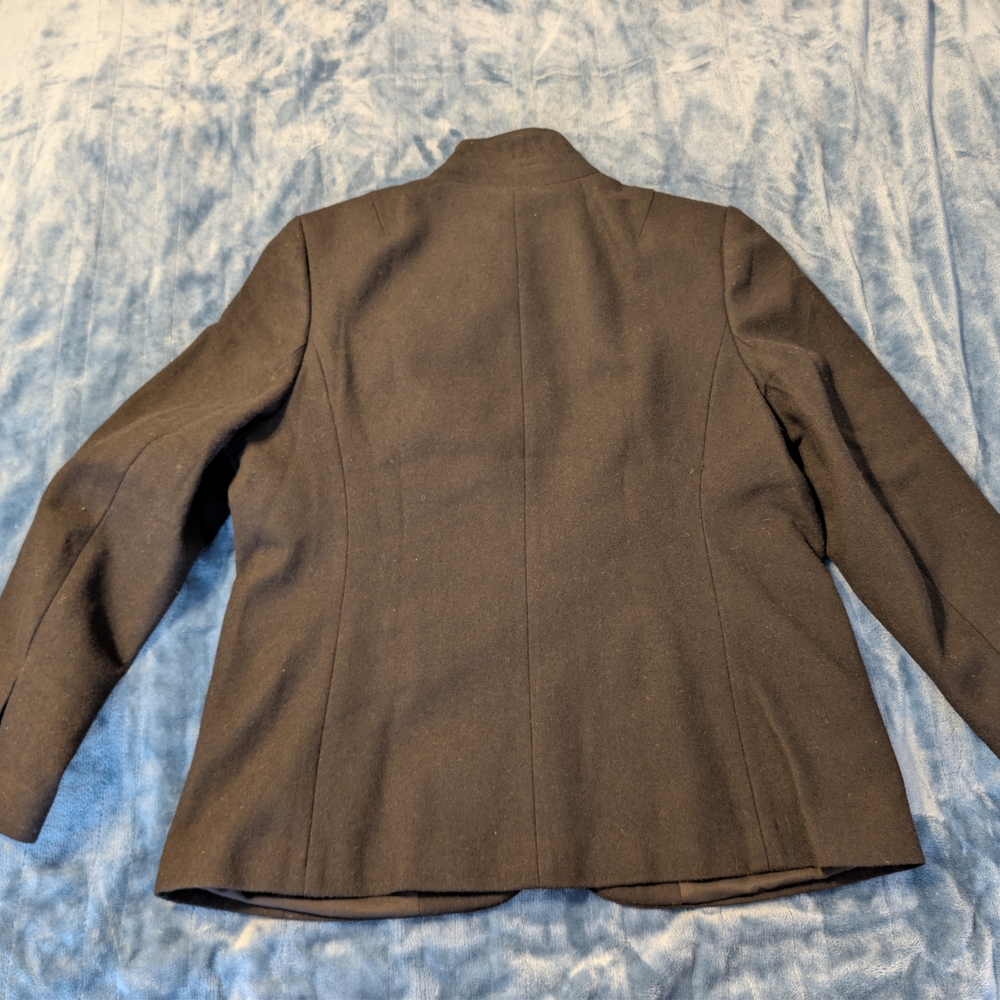 NWT Quince Womens Black Italian Wool Stand Collar Button-Up Blazer XL Academic - Picture 8 of 12
